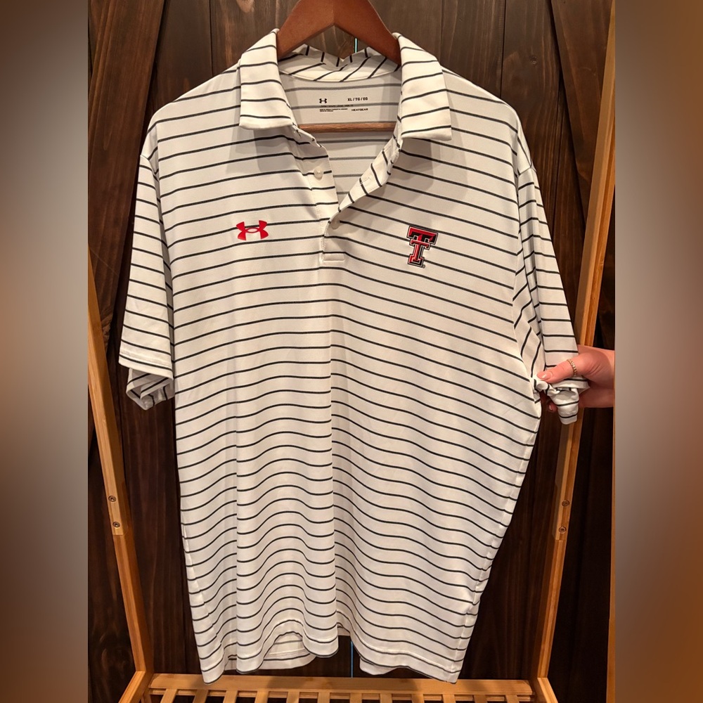Under Armour HeatGear Texas Tech Red Raiders Striped Performance Polo Men’s XL